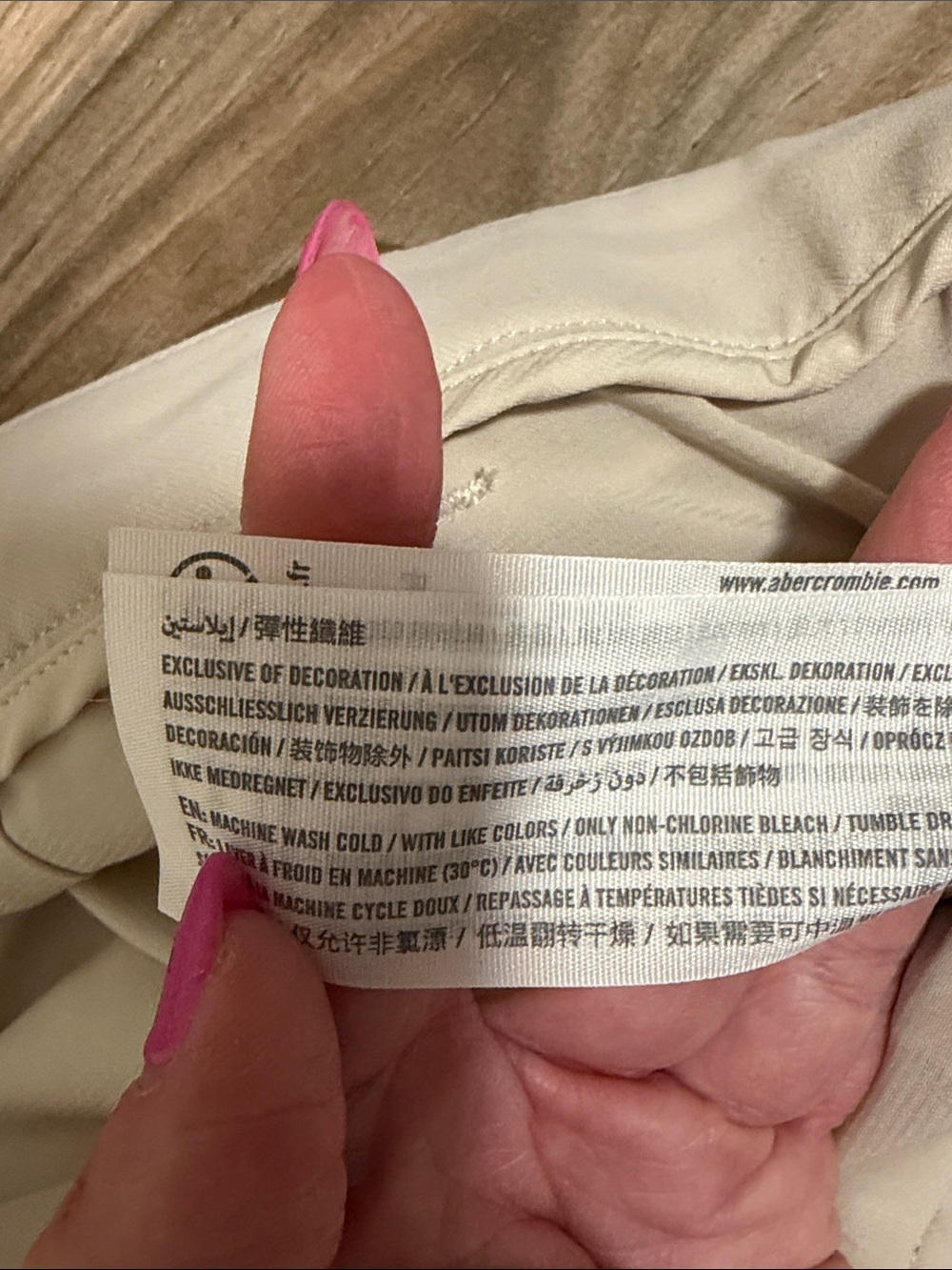 Abercrombie & Fitch Ankle Grazing Tapered Tailored Pants Sz. 16 Beige Modern - Picture 4 of 8